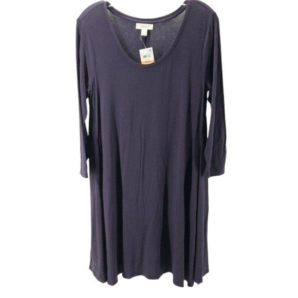 Style & Co. Women's Swing Dress Dark Grape - Picture 2 of 5